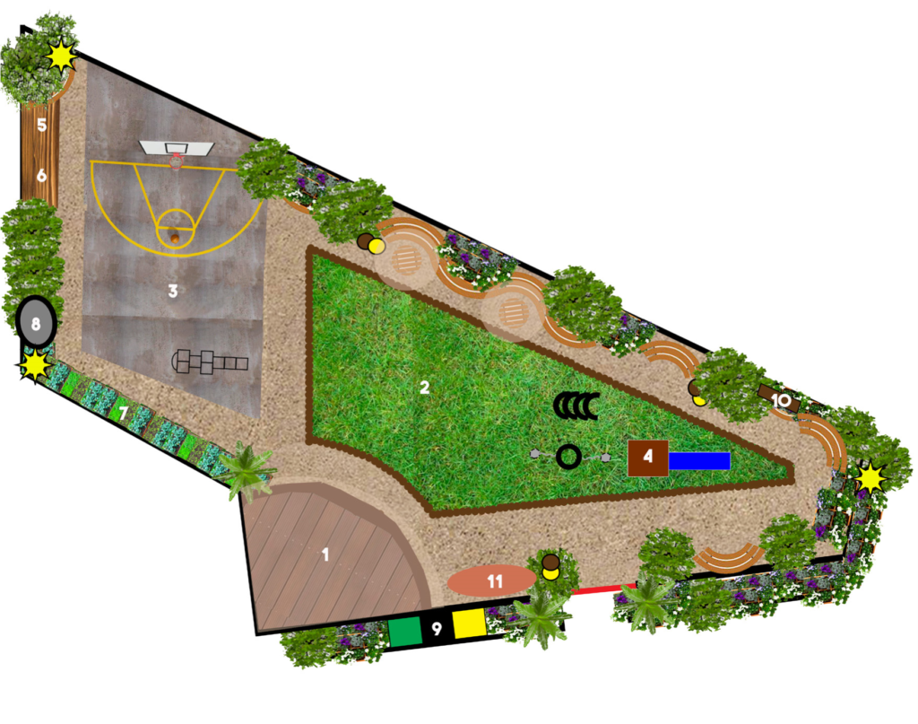 plan d'aménagement d'un jardin public